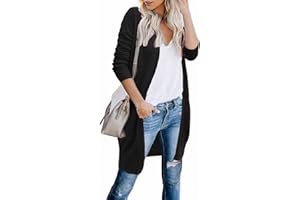 CPOKRTWSO Women Lightweight Open Long Knit Cardigans Shrug Sweater with Pockets