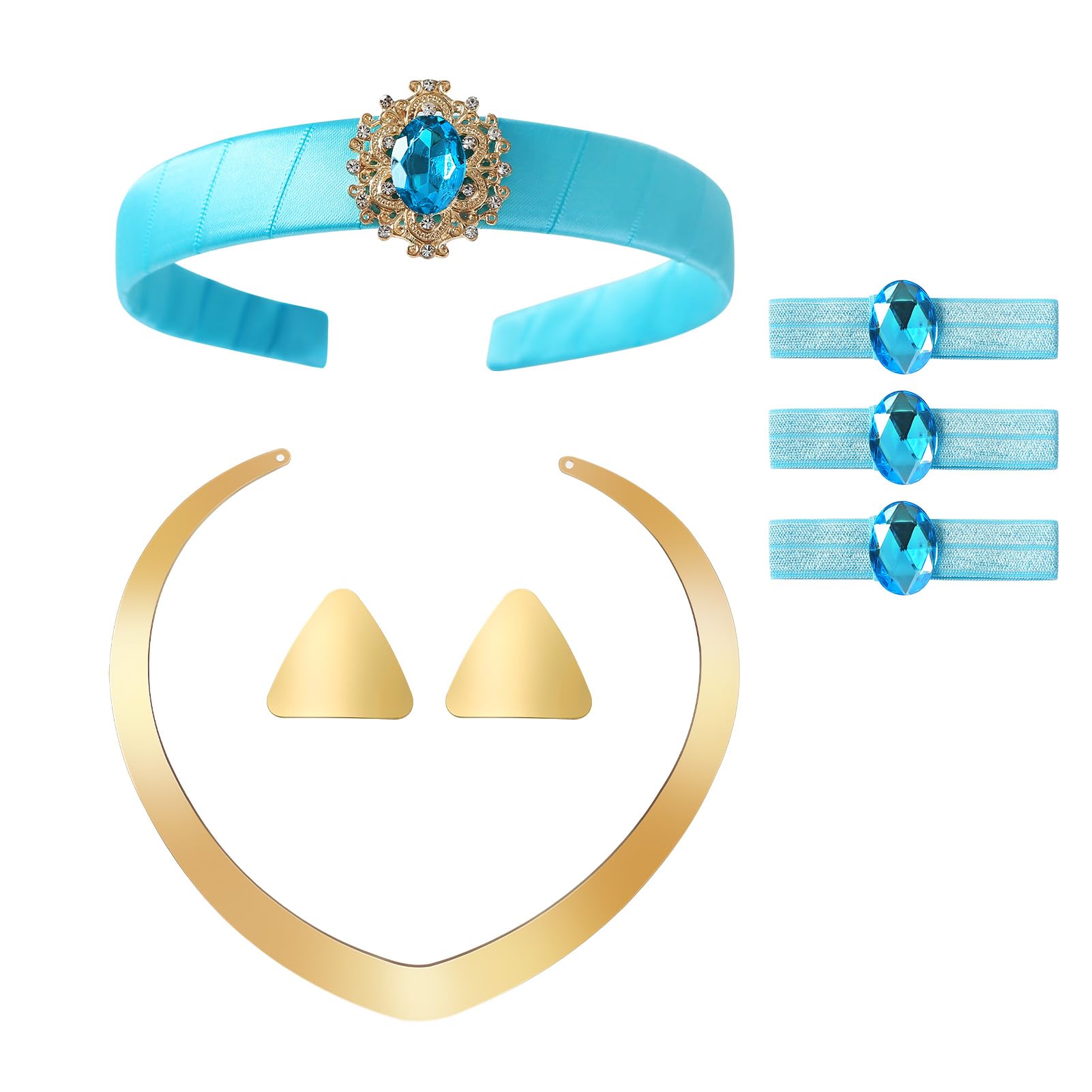 Photo 1 of JiaDuo New Women Princess Costume Accessories Set Halloween Dress Up Headband Ponytail Hair Ties