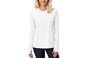 MAGCOMSEN Women’s Long Sleeve Shirts UPF 80+ Sun Protection Quick Dry Workout T-Shirts Swim Rash Guard with Thumb Holes