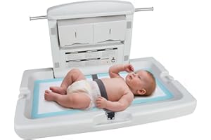 anydry Baby Changing Station Wall-Mounted, Foldable Diaper Changing Table Heavy-Duty Design with Safety Straps for Commercial