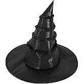 SHNQCHURE Adult Witch Hat Black Hat Halloween Costume Accessories Witch Cosplay Props for Women