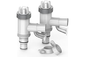 [PATENTED] SUMMERBUDDY Pool Hose Adapter for Above Ground Swimming Pool, Pool Replacement Parts with Plunger Valve and Pool Pipe Holder Pool Pump Parts 2 Pack