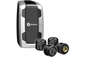 FOBO Tire 2 Smart All Bluetooth TPMS Pressure Monitoring System Black Android iOS Spare Wheels Share… (Black)