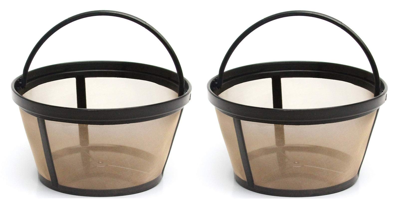 Mr. Coffee 2 X Permanent Basket-Style Gold Tone Coffee Filter designed for 10-12 Cup Basket-Style Coffeemakers