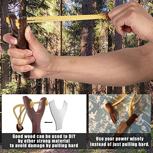 VGOODALL Wooden Slingshot Classic Aiming Catapult Toy for Outdoor Hunting Competition wood 1 Slingshot 2 Tendons color may vary