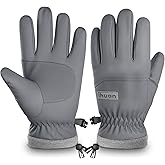 ihuan Kids Winter Waterproof Ski Gloves, Snowboarding Touchscreen Snow Cycling Running Gloves for Boys Girls