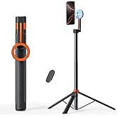 TODI 65" Magnetic Tripod for iPhone with Remote, Selfie Stick for iPhone Magsafe, Cell Phone Tripod Stand for Recording, Travel Tripod Compatible with 16/15/14/13/12 Series