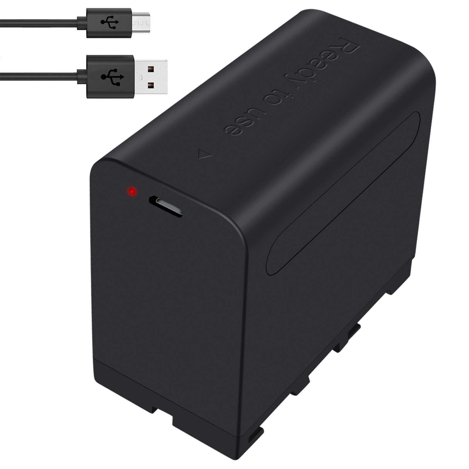 CITYORK NP-F970 Battery with Micro USB Charger Port for Sony NP-F980 NP-F960 CCD-TR415 CCD-TR416 CCD-TR425 CCD-TR427 CCD-TR500 CCD-TR511 Replacement NP-F550 NP-F750 LED Viedio Light, Monitor Batteries