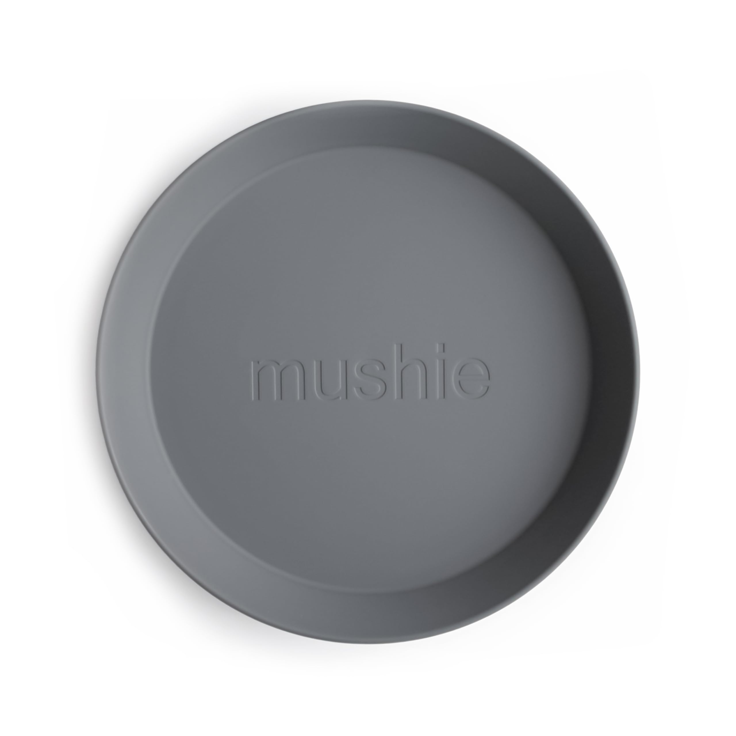 Mushie Dinnerware Plates for Kids | Tableware Set of 2 | Reusable BPA Free | Dishwasher & Microwave Safe | Made in Denmark | Round (Smoke)