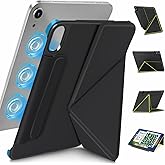 【Landscape and Portrait】 Wonzir for iPad mini 7 A17 Pro Case(2024),iPad mini 7th/6th Slim Powerful Magnetic Case,4 Standibg Angles,Vertical Stand Cover,with Auto Wake/Sleep and Pencil Holder-Black