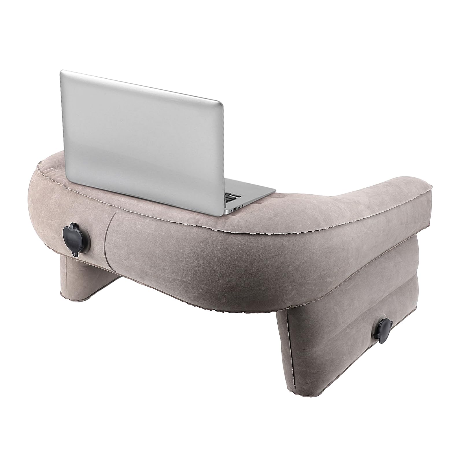Cocoarm Inflatable Lap Pillow Adjustable Reading Pillow with 3 Inflatable Holes PVC Flock Armrest Support for Bed Floor Sofa