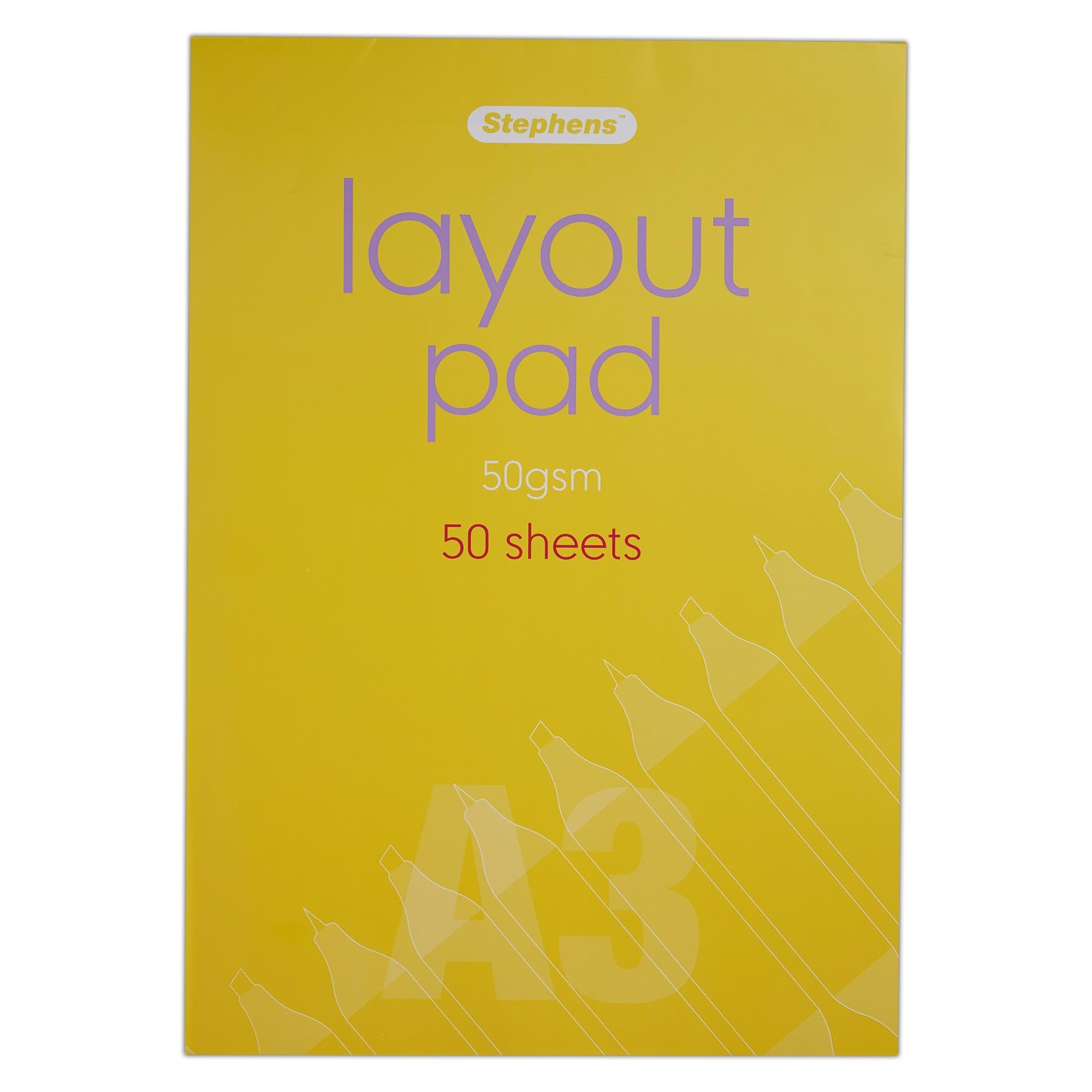 Stephens Layout Pad A3 50gsm 50 Sheets, Ideal for Sketch, Drawing, Rough Drafting and Developing Ideas, Great for Architect Preparing Final Plans and Ideas