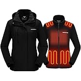 Venustas Women’s 3-in-1 Heated Jacket with Battery, Waterproof Skiing Jacket with Hood