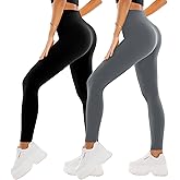 SINOPHANT High Waisted Leggings for Women - 2 Packs Buttery Soft Yoga Pants for Workout Athletic