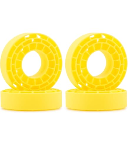 INJORA 1.3 Inserts en caoutchouc de silicone et pneus pour SCX24 TRX4M AX24 1/18 1/24 Micro Crawler Mise à niveau (jaune INJORA 1.3 Inserts en caoutchouc de silicone et pneus pour SCX24 TRX4M AX24 1/18 1/24 Micro Crawler Mise à niveau (jaune