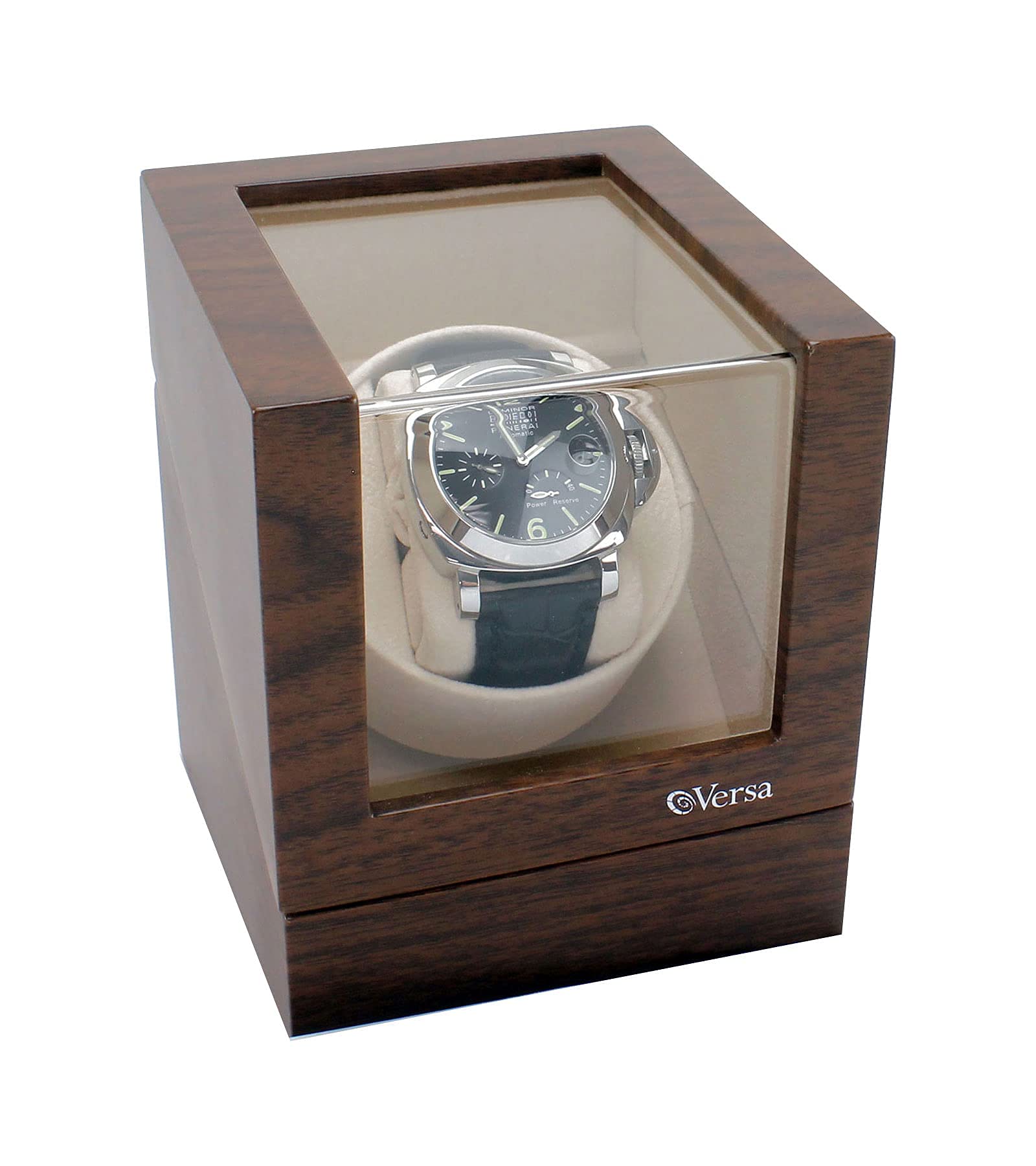 Versa Single Watch Winder Elite Automatic Watch Winder - Quiet Japanese Motor - 12 Settings - Compatible with Rolex's, Cartier, Omega, and More