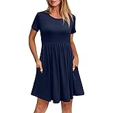 Women's Dresses Casual Crew Neck T-Shirts A-line Dress Summer Dresses for Women XS-2XL