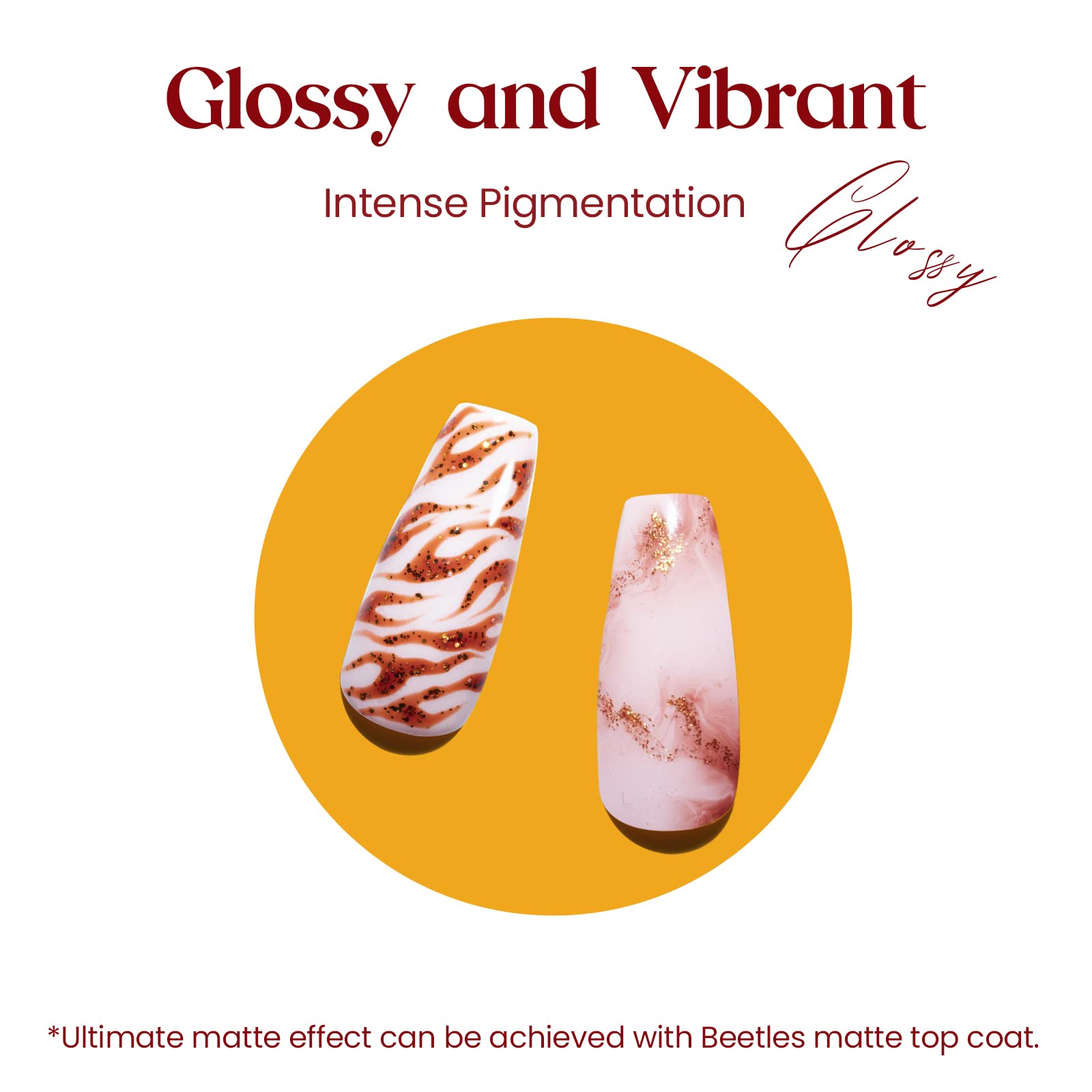 Beetles Halloween Nails Set - 6 Fall Colors, Red & Orange Glitter Gel Polish, Removable with UV LED Lamp, Nail Art Kit - Gifts for Women - Image 4