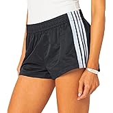 NUFIWI Women Striped Athletic Shorts Elastic Waist Wide Leg Track Shorts Casual Loose Workout Running Sweat Shorts