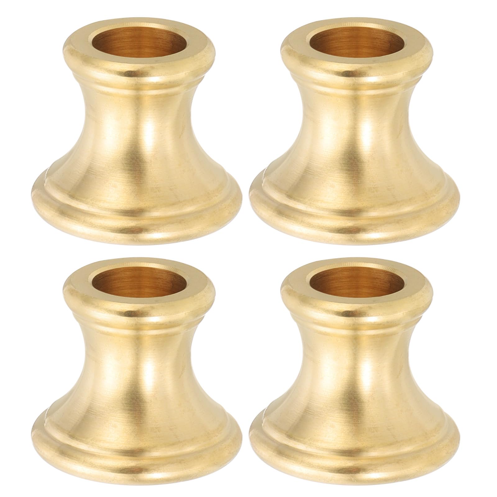 PATIKIL Lamp Solid Brass Neck, 4 Pcs Turned Brass Spindle Slips Lamp Finial Pipe Light Fixture for 1/8 IP or M10 Lamp Rod Light Repair Decoration, 24x20mm