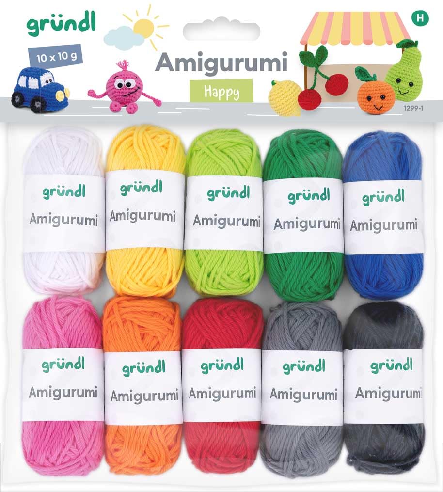 Gründl "Amigurumi Crochet Set I, Multi-Colour, 10 g, 10-Piece
