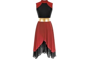 Hularka Women's Praise Worship Dance Dress Tunic Chiffon Liturgical Dancewear Lyrical Dance Costume