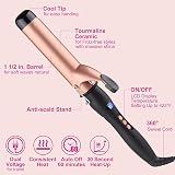 JAETON 38mm Curling Wand Large Ceramic Barrel Adjustable Temperature Dual view 4