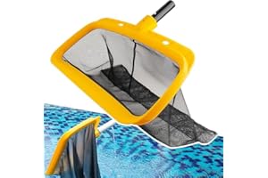 Pool Skimmer Net – Larger Capacity Yellow Pool Leaf Net for Swimming Pool Cleaning,Easily Removes Leaves, Debris from Pools, 