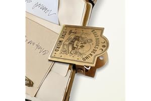 ANATTASOUL Journal Clip Vintage Skull and Book Metal Travelers Notebook Clip, Decorative Heavy Duty Brass Journal Page Holder Clips for Book, Paper, Bookmark