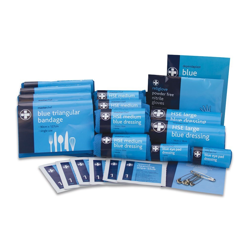 Reliance Medical 10 Persons First Aid Refill Kit - For High & Low-Risk Environments All Catering First Aid Kit, Refill, Blue