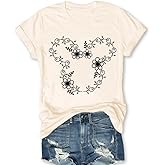 Women Magic Kingdom Castle Shirt Vintage Flower T Shirt Funny Boho Graphic Tees Short Sleeve Summer Tops