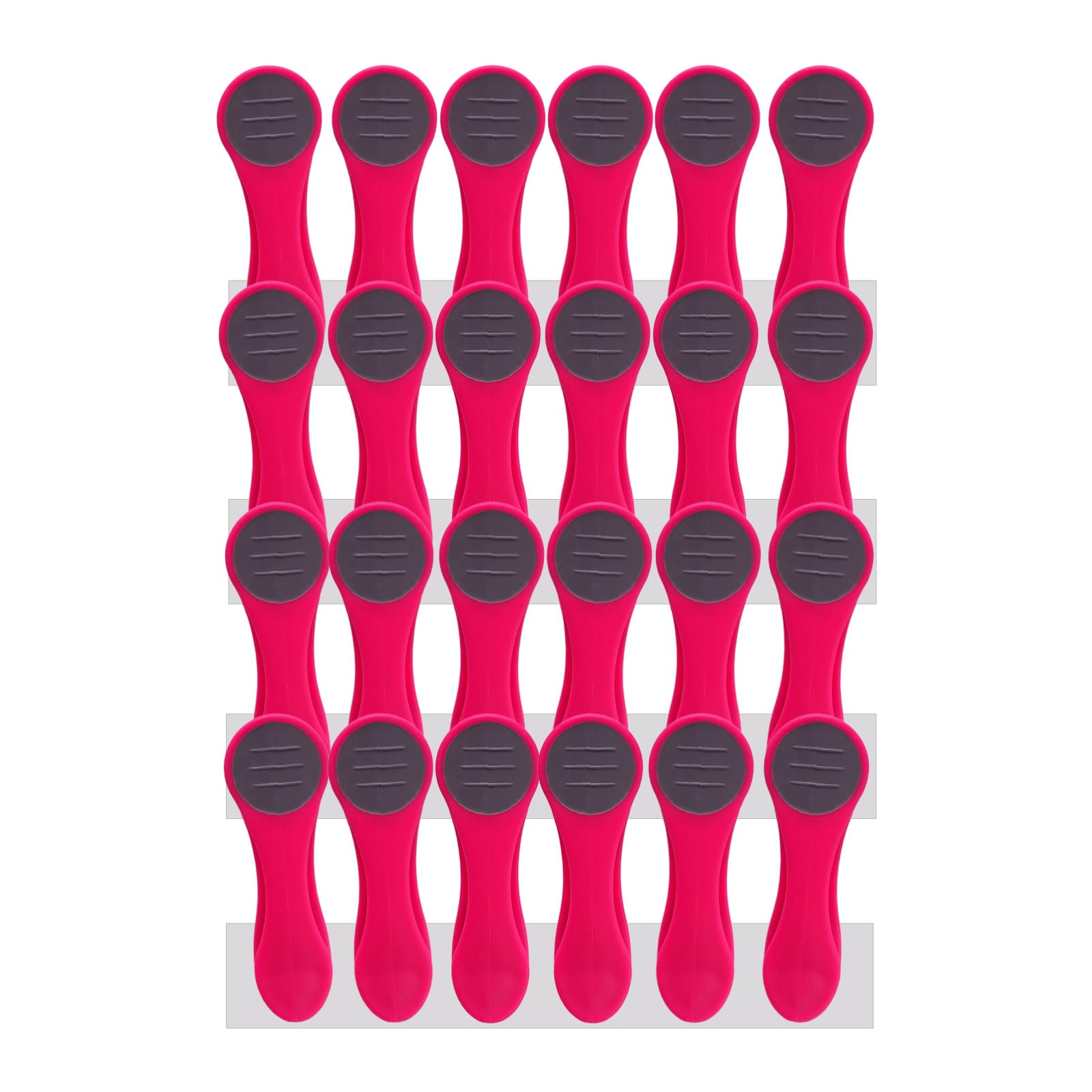 trendfinding 24 Clothes Pegs Laundry Clips with Stainless Steel Compression Springs and Soft Grip Soft Grip Soft Touch Pink Dark Grey, LI3400E-24_PI