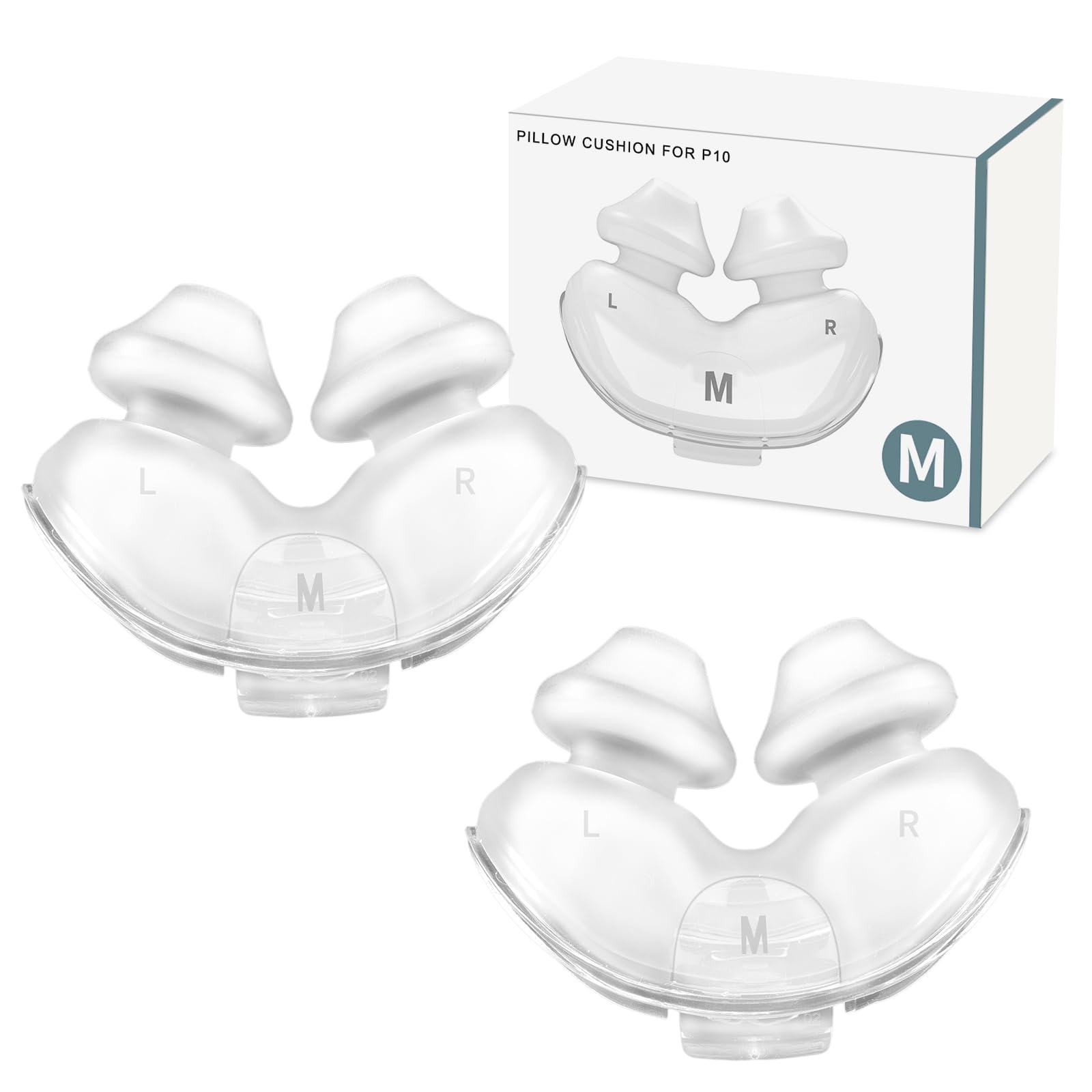 Photo 1 of 2 Pack Replacement Nasal Pillow Cushion for ResMed Airfit P10, Medium, Compatible with Original Air fit P10 Frame, Replacement Nasal Pillow CPAP Mask Cushion, Soft & Durable