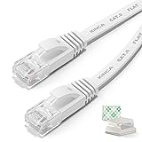 XINCA Cat6 Ethernet Cable 50 ft White Gigabit Flat
