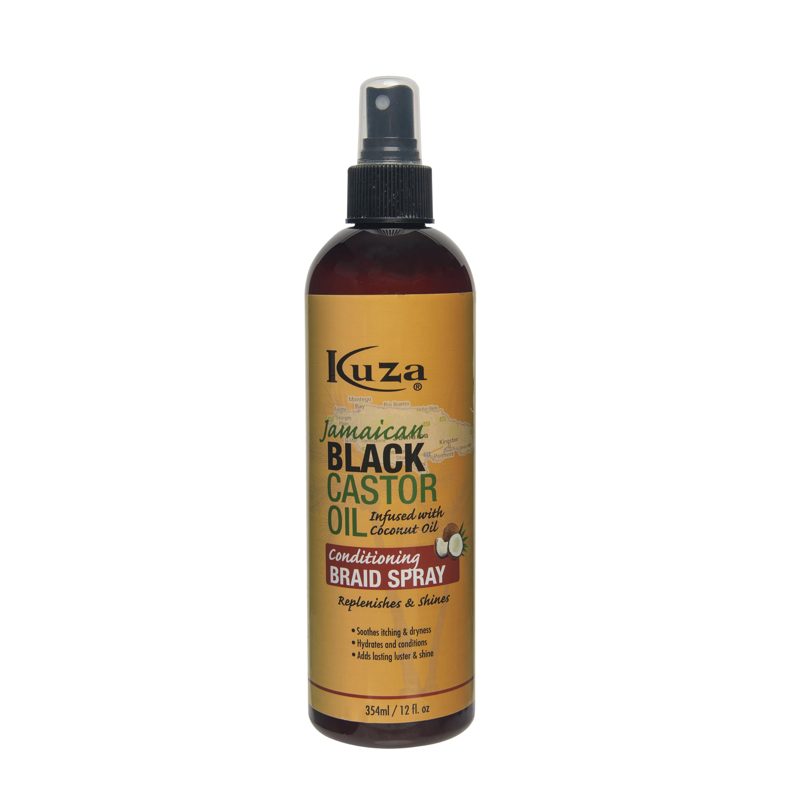 KUZA NATURALS JAMAICAN BLACK CASTOR OIL CONDITIONING BRAID SPRAY 354ML