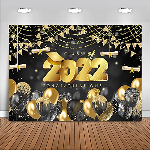 Mocsicka Graduation Backdrop Blue and Gold Congrats Grad Party ...