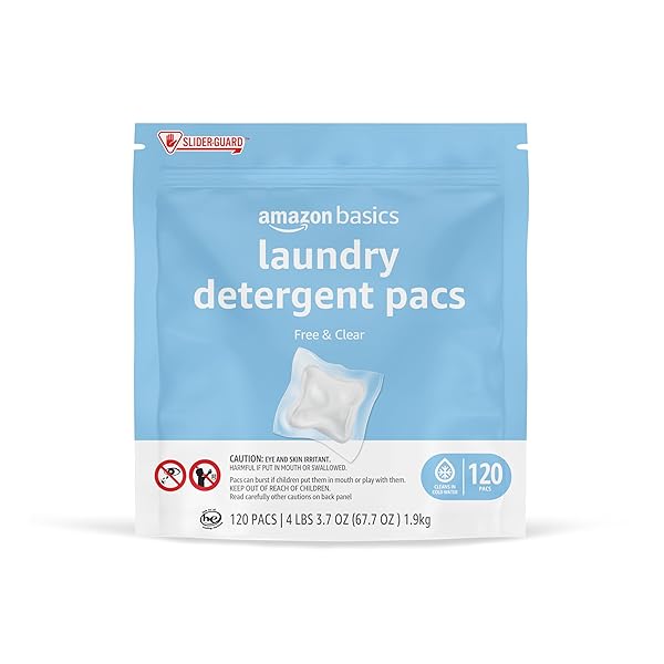 AMAZON BASICS LAUNDRY DETERGENT PACS, FREE & CLEAR,...