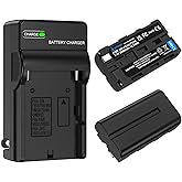 Artman NP-F550 Battery 2-Pack and Wall LED Charger for Sony NPF Series | For Sony NP F550 F330 F970 F960 F770 F750 F530, CCD-SC55, TR516 TR716 TR818 TR910 TR917 Camera, CN-160 CN-216 LED Video Light