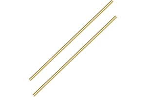 Sutemribor Brass Solid Round Rod Lathe Bar Stock, 6mm in Diameter 350mm in Length (2 PCS)