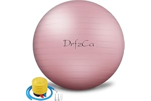 DrfzCa Exercise Ball, Pilates Ball for Pregnancy, Swiss Balance Ball with Pump,Multiple Sizes Stability Ball Chair for Office, Home Gym, Fitness, Workout and Physical Therapy