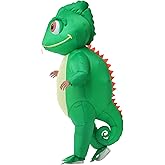 Poptrend Inflatable Lizard Costume for Adults Chameleon Halloween Blow Up Costume Funny Party Cosplay Full Body Suit