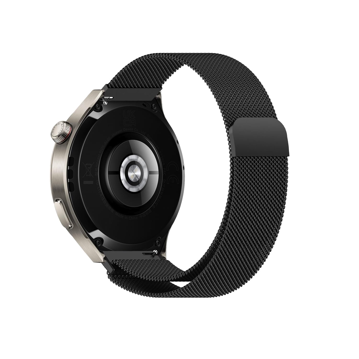 MiRowy 22 mm Strap for Huawei Watch GT 5 Pro/Watch GT 5/GT 4/GT 3/GT 2 Pro/GT 2 (46 mm), Magnetic Stainless Steel Replacement Strap for Huawei Watch 4 Pro 48 mm/Watch 4/3/3 Pro (46 mm), Black
