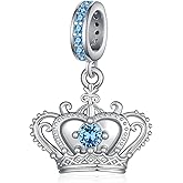 Tajuxa Crown Charms 925 Sterling Silver Princess Charms Crown Jewelry Gifts for Women