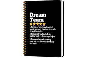 CQM Dream Team Definition Hardcover Spiral Notebooks for Work, Notebook College Ruled, Team Gifts for Employees Colleague Work Bestie Friend, Notepads Lined Travel Planner Journal for Writing