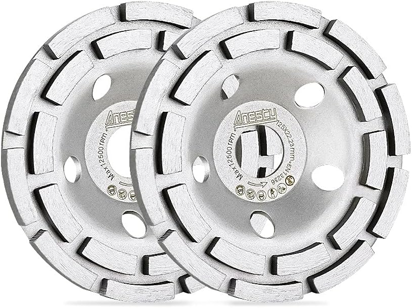 Anesty 2pcs 5 Inch Diamond Cup Grinding Wheel 125mm Concrete Stone Masonry