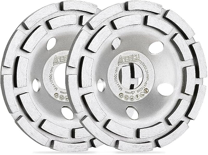 Anesty 2pcs 5 Inch Diamond Cup Grinding Wheel 125mm Concrete Stone Masonry
