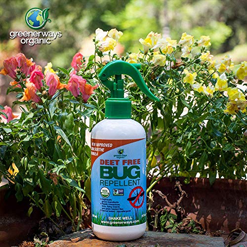 Greenerways Organic Natural Bug Spray, Insect Repellent, USDA Organic, NonGMO, Mosquito