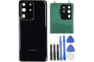 ubrokeifixit Galaxy S20 Ultra Rear Back Glass Cover Replacement for Samsung Galaxy S20 Ultra 6.9" LTE G988B/DS,S20 Ultra 5G SM-G988(NOT for S20+ 6.7",NOT for S20 6.2") (Black/Camera Lens)