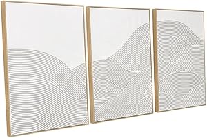 ZESSONIC Framed 3-Piece Neutral Abstract Textured Wall Art – Modern Boho Wall Décor for Living Room, Bedroom & Bathroom – Large 3D Framed Artwork for Contemporary Home Décor，20 x 28 inches x3 pieces