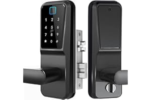 CARDORIA Fingerprint Door Lock,Keyless Entry Keypad Door Lock,Smart Door Lock,Passcode Digital Biometric Code Door Lock with Handle/WiFi Remotly/Large Touch Screen,Electronic Auto Door Lock,for 35-76MM Doors